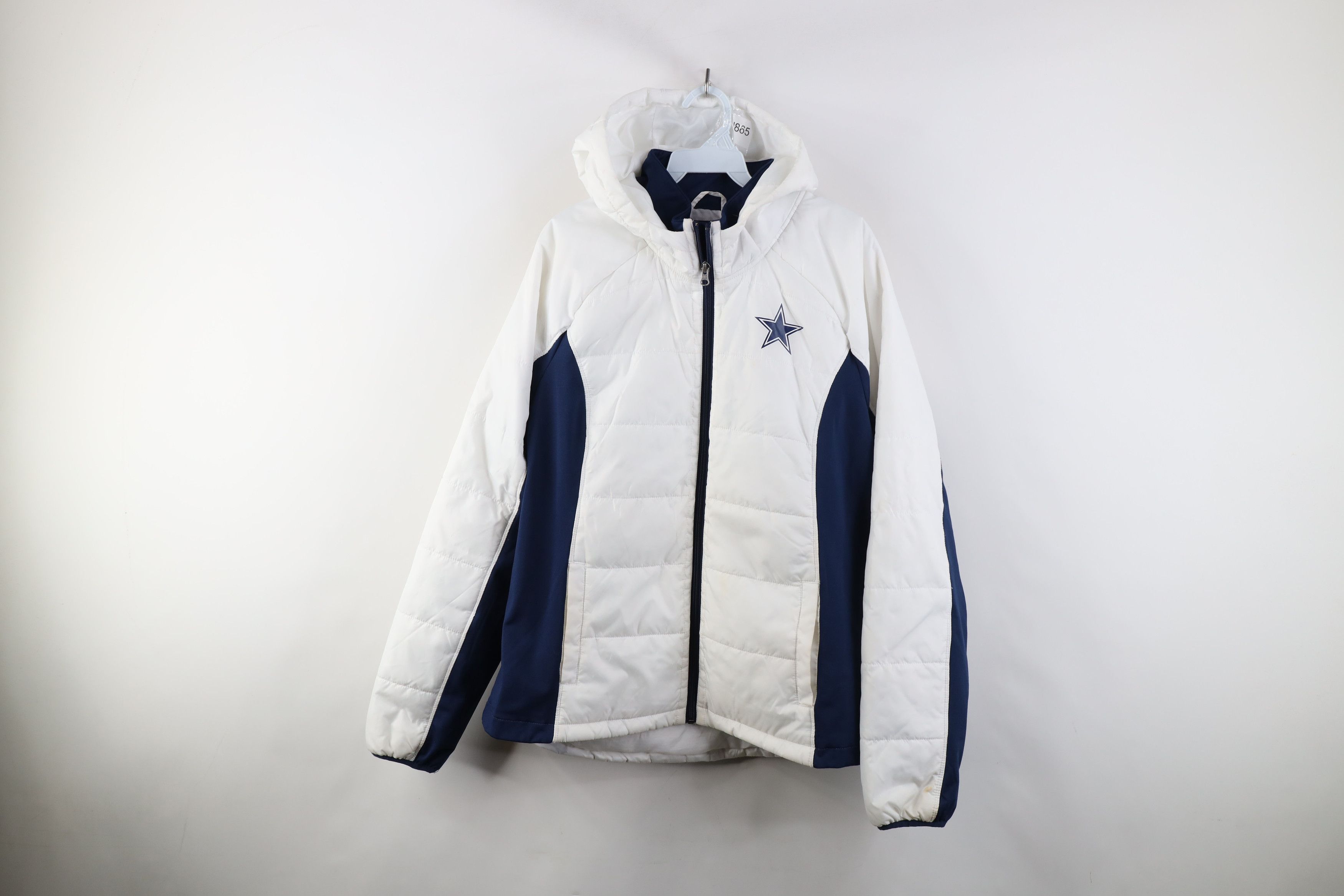 Vintage Vintage Y2K NFL Dallas Cowboys Football Hooded Puffer Jacket Size XXL / US 16-18 / IT 52-54 - 1 Thumbnail