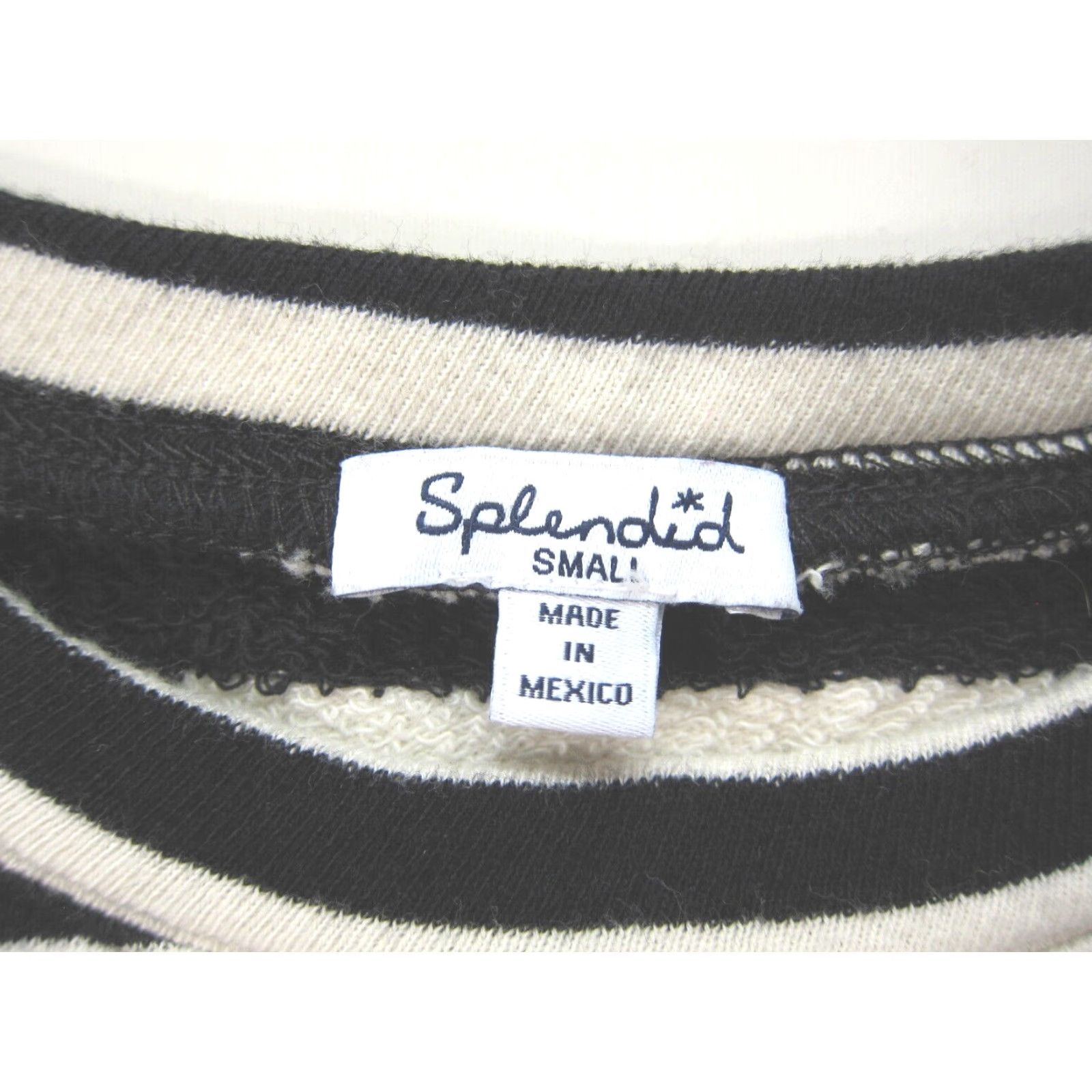 Splendid Splendid Cotton Stretch Black White Stripe High Neck Short Sleeve Blouse Women S Size S / US 4 / IT 40 - 4 Thumbnail