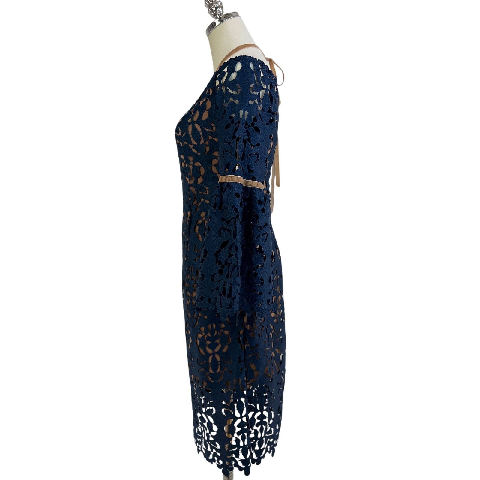 Other Alexia Admore Off The Shoulder Lace Dress Navy Blue Size M / US 6-8 / IT 42-44 - 5 Thumbnail