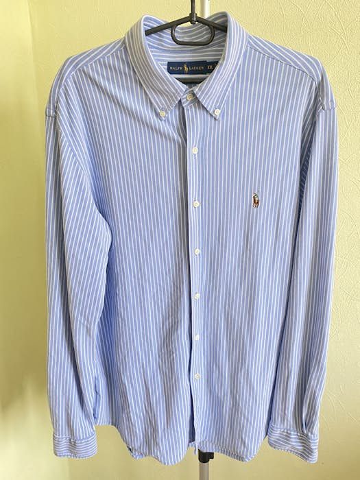 Pre-owned Polo Ralph Lauren X Vintage Polo Ralph Laurent Stripped Japan Luxury Classic Shirt In Blue