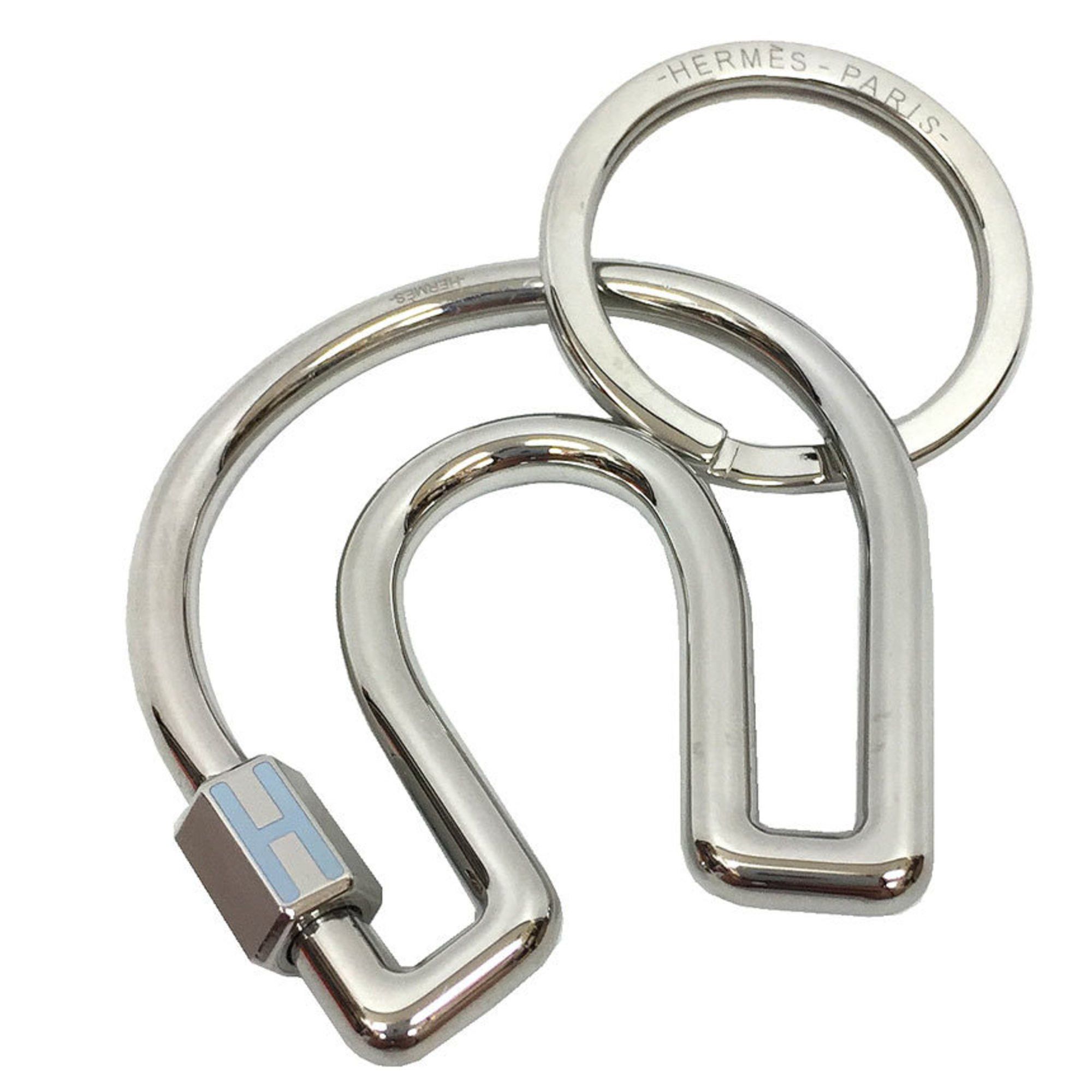 Hermes HERMES Keychain Chaine d'Ancre Metal Silvery Bag Charm Key