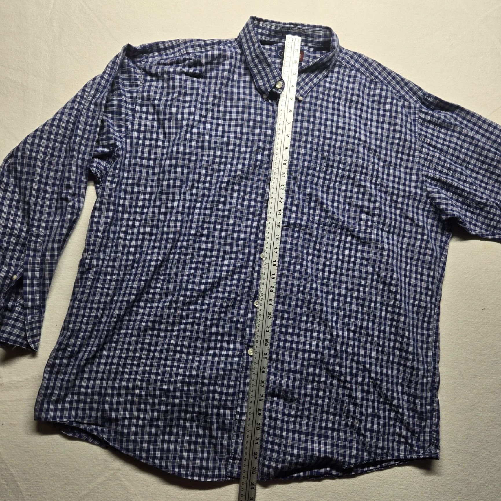 Vintage Repp Blue Plaid Check Shirt Button-Up Long Sleeve 3XT Men’s Casual Business 3XT Big & Tall Shirt Size US XXL / EU 58 / 5 - 7 Thumbnail