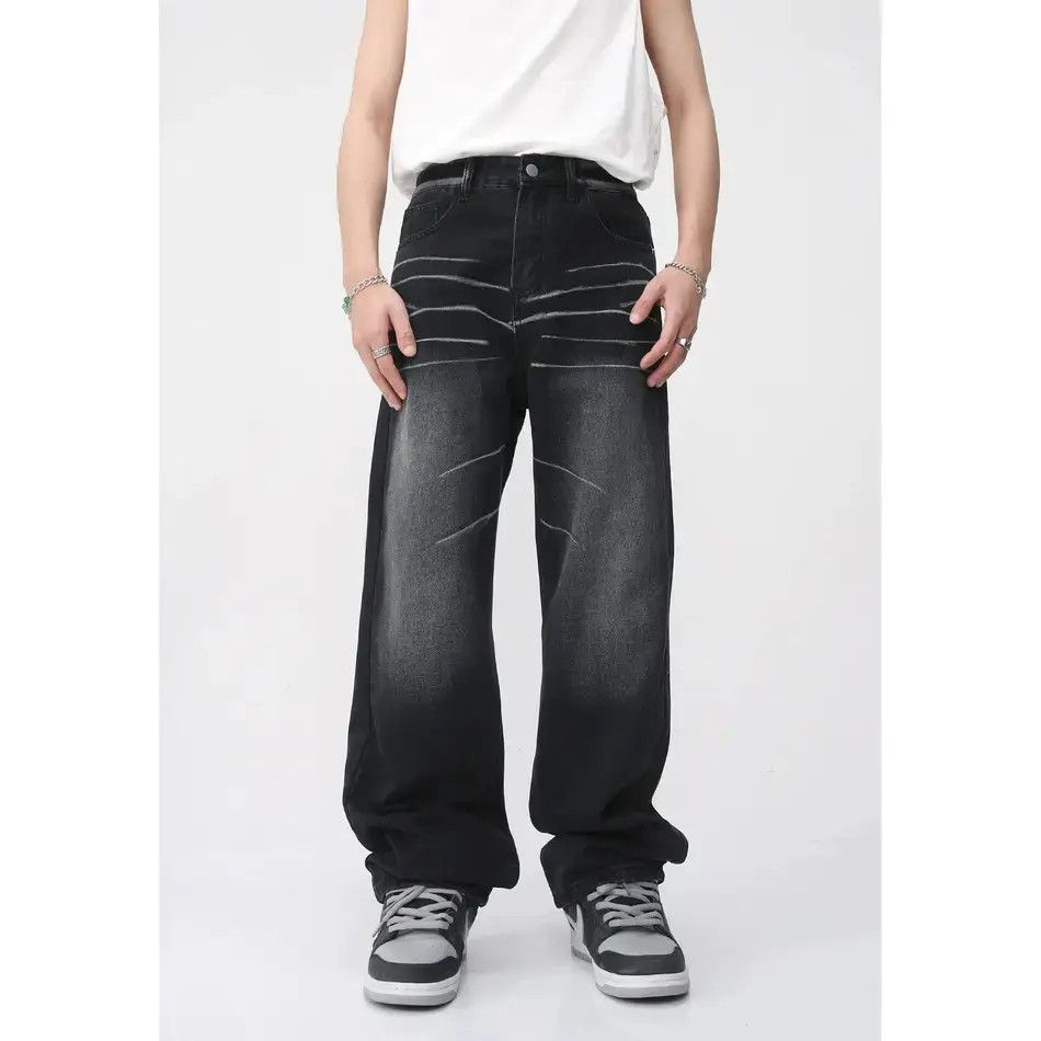Japanese Brand Retro loose straight leg wide leg jeans Size US 32 / EU 48 - 2 Thumbnail