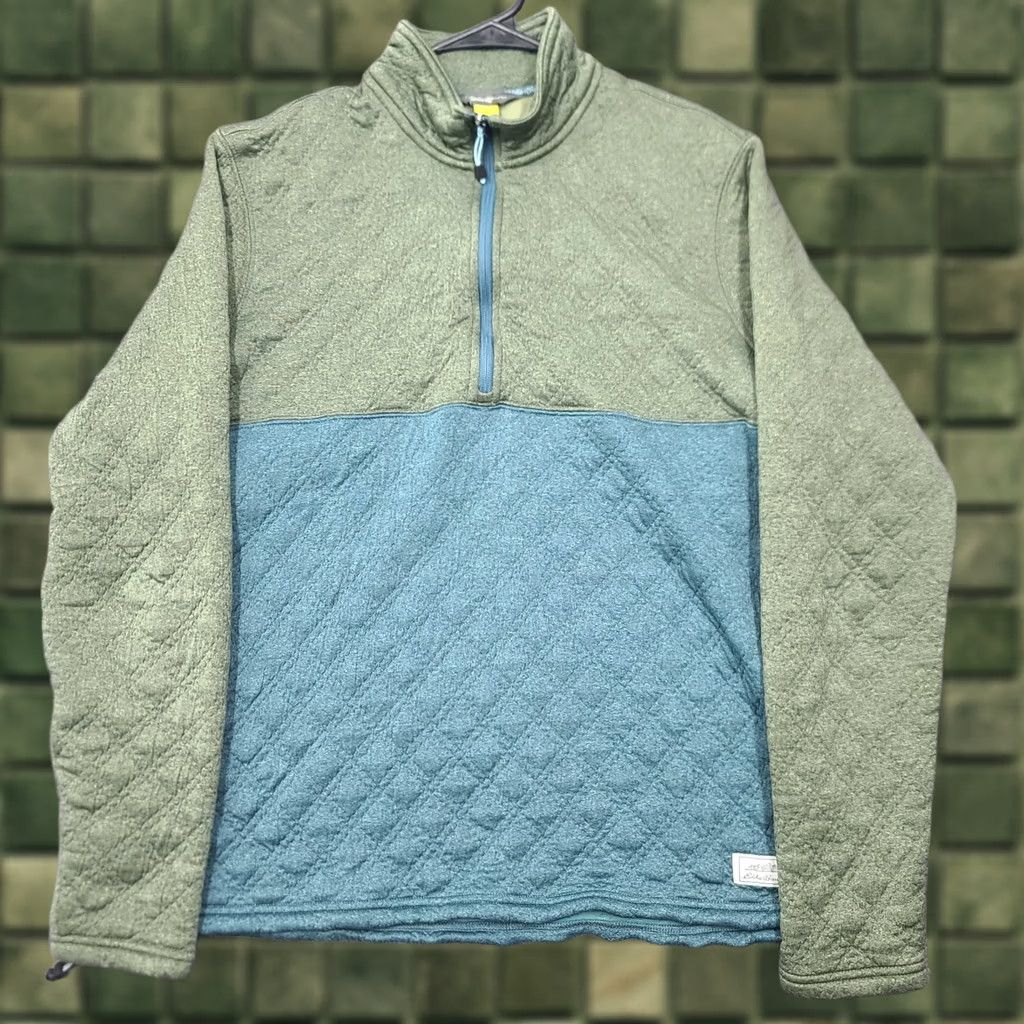 Eddie Bauer Eddie Bauer Men's L Pullover Quilted Fleece 1/4 Zip Geometric Green Teal Shirt Sweater Winter Hiking Threads Mens Size US L / EU 52-54 / 3 - 1 Thumbnail