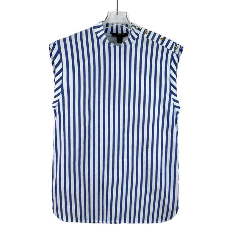 Louis Vuitton Louis Vuitton Blue Striped Sleeveless Shirt Size US S / EU 44-46 / 1 - 1 Thumbnail