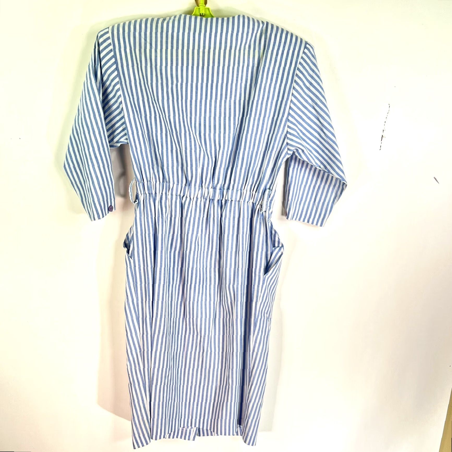Vintage VINTAGE Jenny Striped Chambray Denim Dress Women's 10 Pockets Shoulder pads Dress Size L / US 10 / IT 46 - 7 Thumbnail