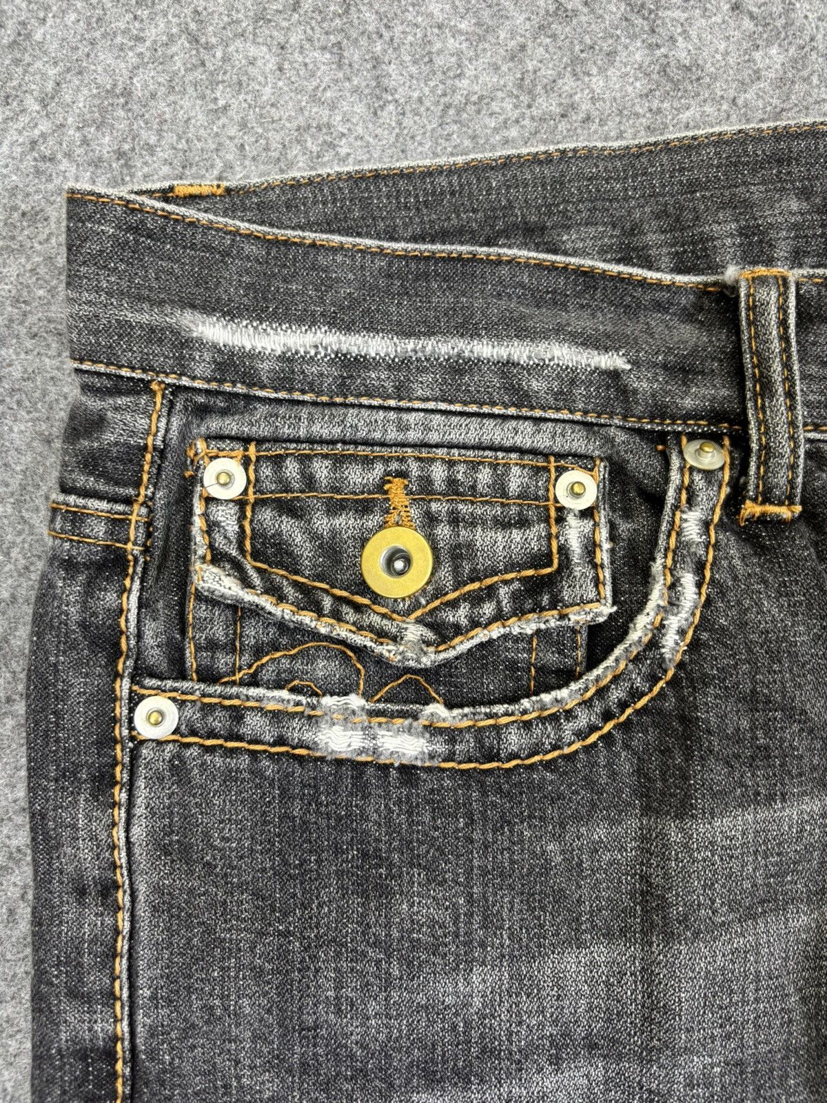 Japanese Brand 💥Flare💥Nylaus Design Works Black Wash Flare Denim F901 Size US 33 - 6 Thumbnail