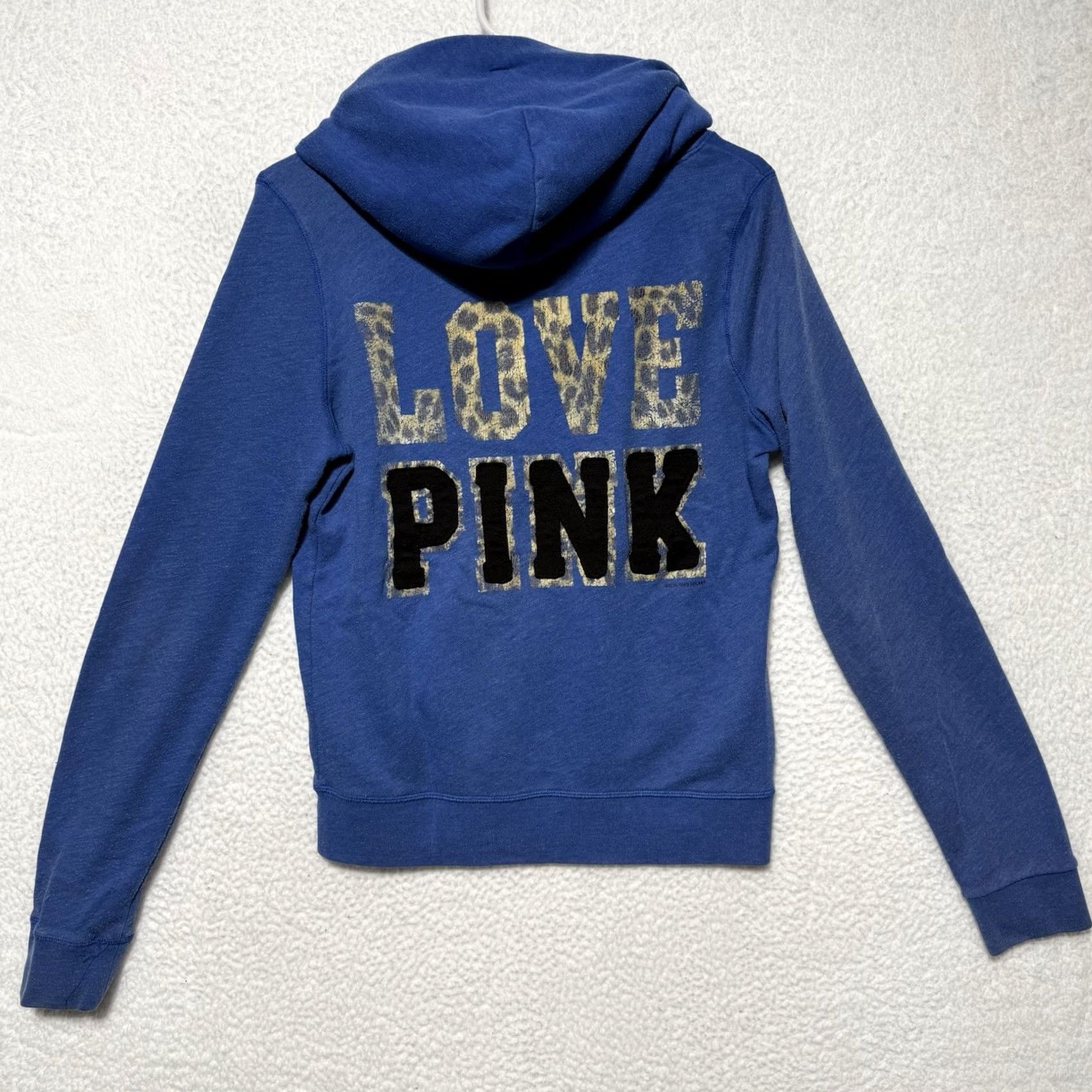 Victoria's Secret VINTAGE? No. Pink by Victoria Secret Women’s Blue Zip up Hooded Sweatshirt L Womens Blue Full Zip Hooded Sweatshirt Victoria's Secret Activewear 90s? Size L / US 10 / IT 46 - 2 Thumbnail