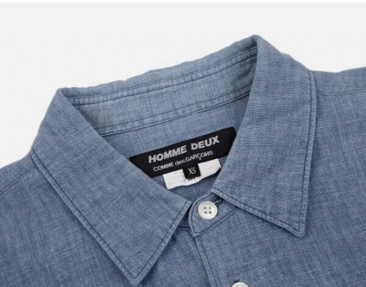 Comme des Garcons Homme Deux COMME des GARCONS HOMME DEUX Dot Line Chambray Shirt Size US XS / EU 42 / 0 - 3 Thumbnail
