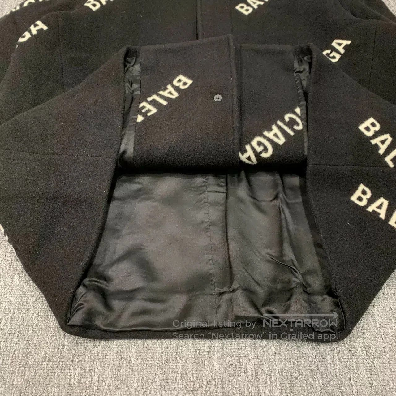 Balenciaga Balenciaga Black Wool Printed Coat. Size XXS / US 00 / IT 34 - 7 Thumbnail