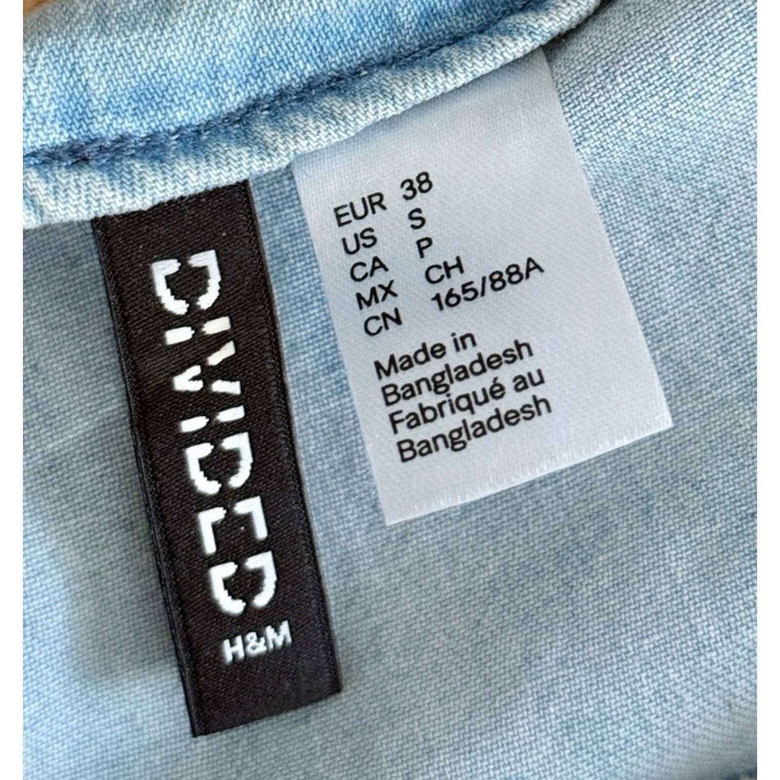 H&M H&M 100% Cotton Puff Sleeve Baby Doll Dress Denim Zip S Size S / US 4 / IT 40 - 4 Thumbnail