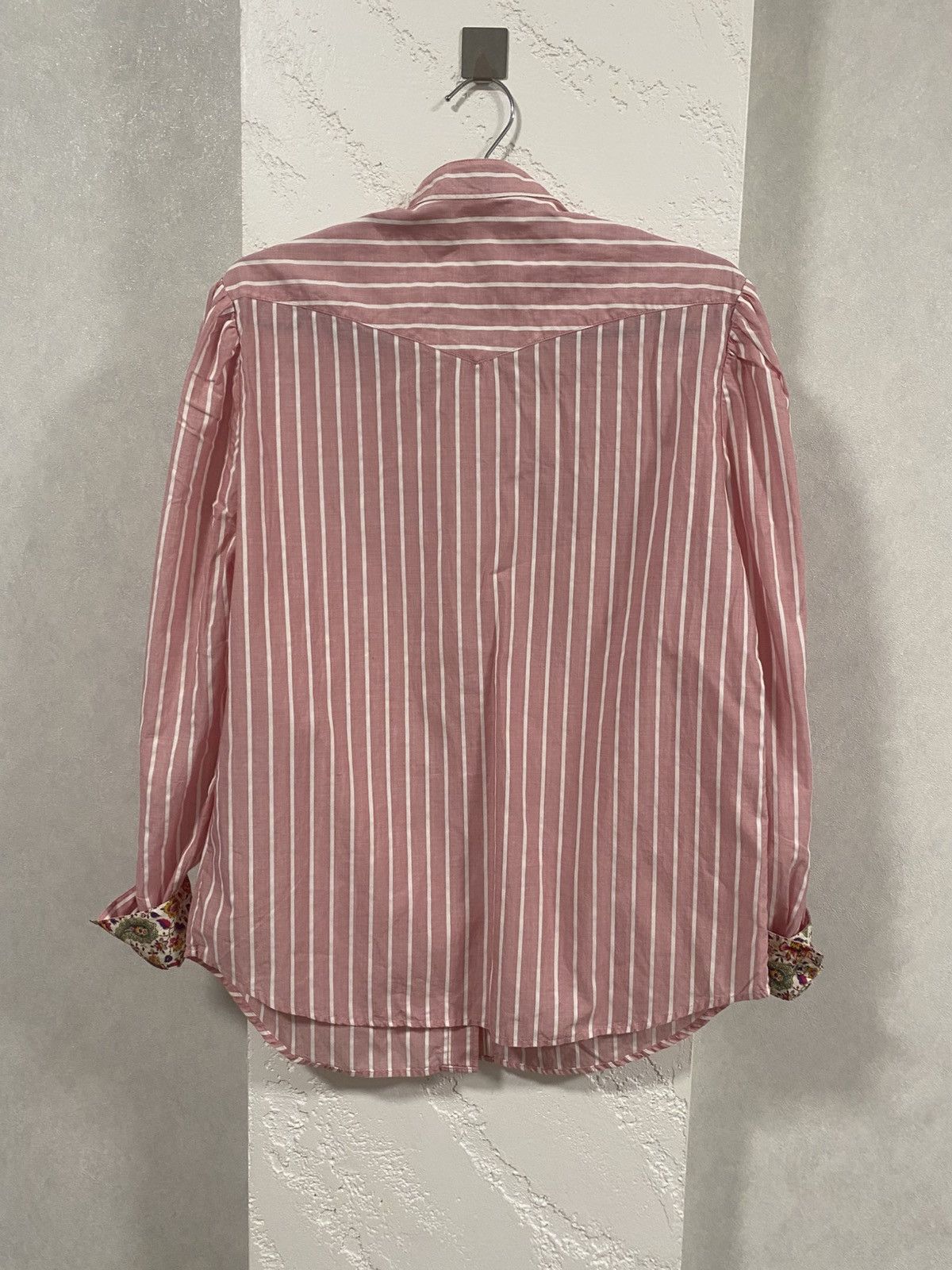 Etro Etro Pink Button Shirt White Stripes Western Style Size: 44 Size M / US 6-8 / IT 42-44 - 12 Thumbnail