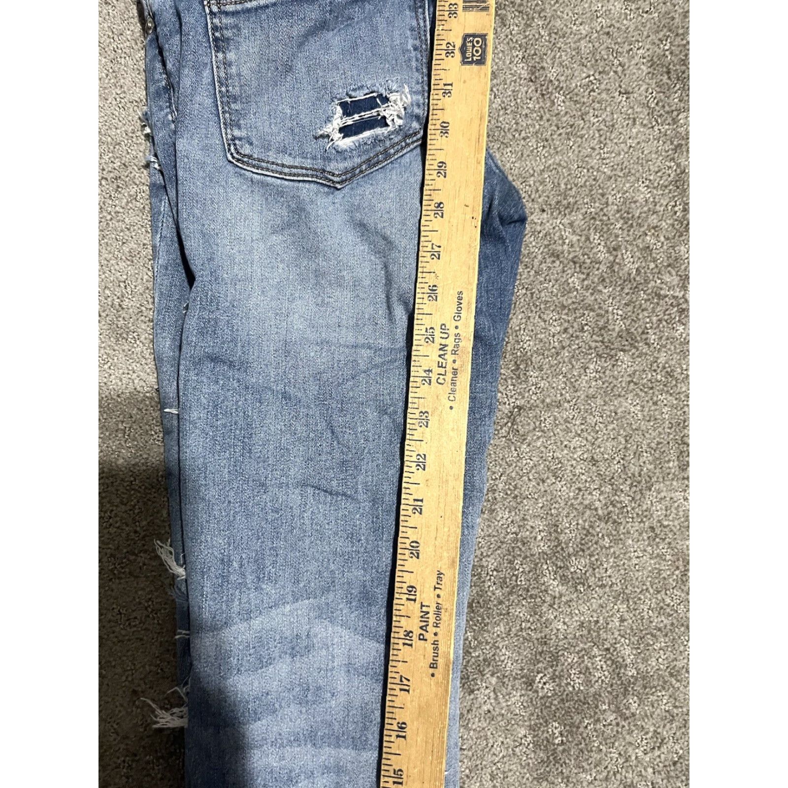 Express VINTAGE Express Jeans Distressed Mid Rise Skinny Ankle Size 4 Blue Women's Jeans (Regular) 26" Inseam Mens/Womens? Size 27" / US 4 / IT 40 - 8 Thumbnail