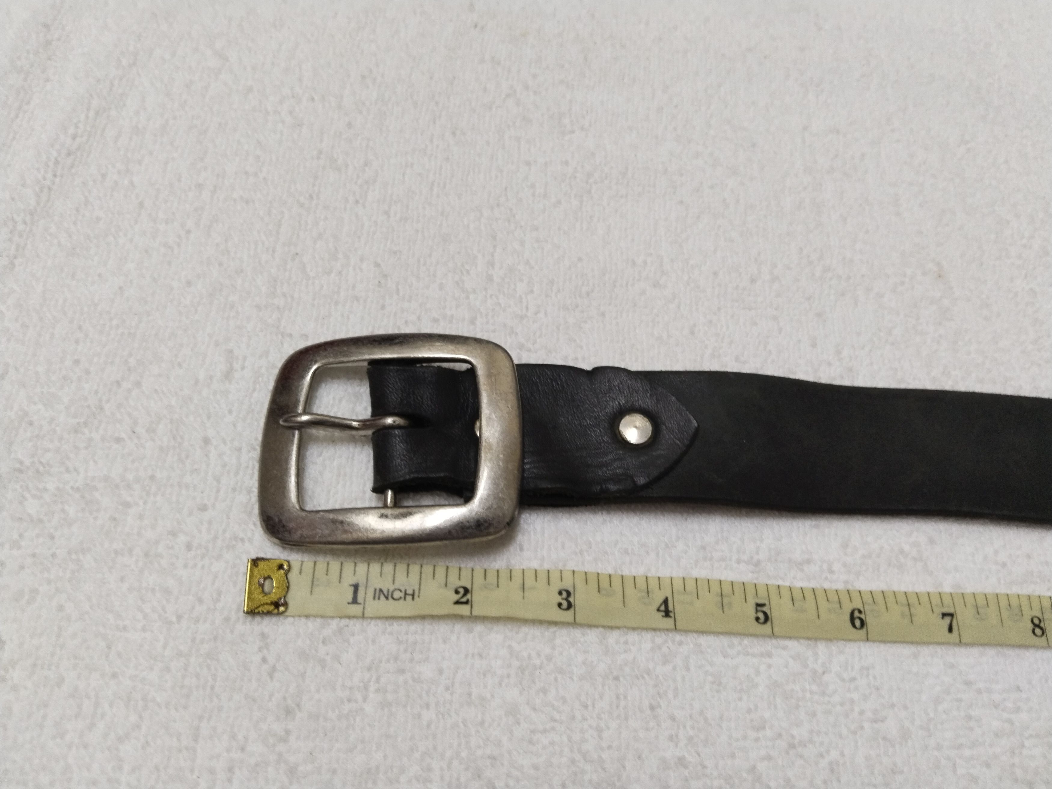 Japanese Brand × Vintage Vintage Black Leather Belt Waist 44-48 Size 46 - 5 Thumbnail