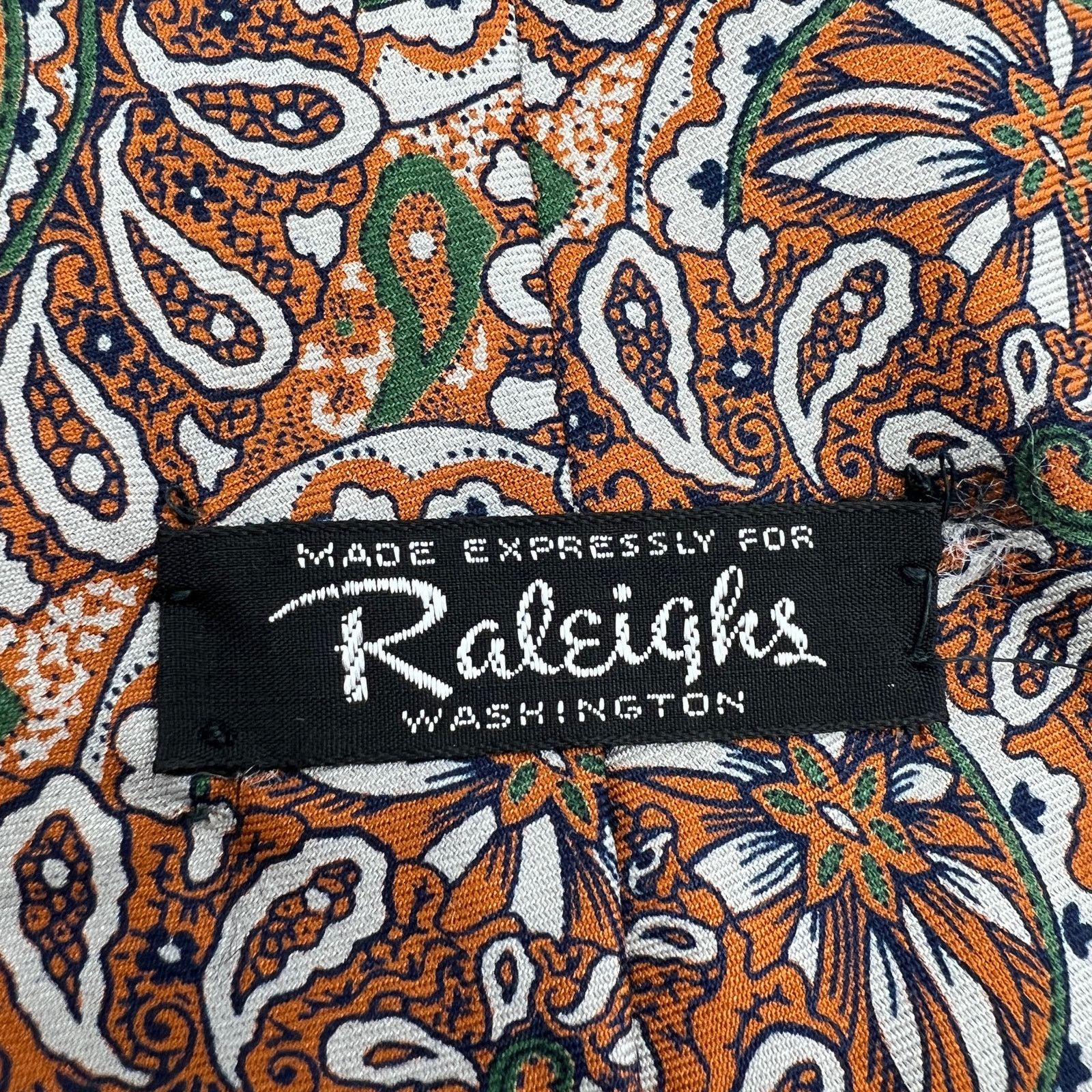 Liberty London × Vintage Liberty of London Paisley Silk Tie Vintage Orange Gray Size ONE SIZE - 5 Thumbnail