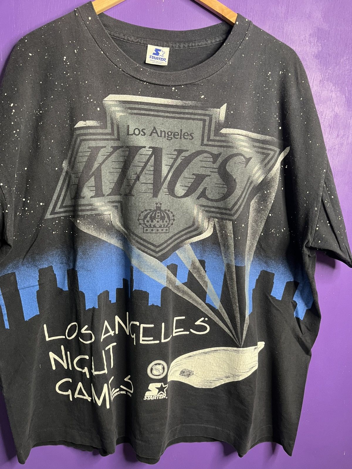 NHL × Starter × Vintage Vintage 90s Starter LA Kings night games AOP t-shirt Size US XL / EU 56 / 4 - 3 Thumbnail