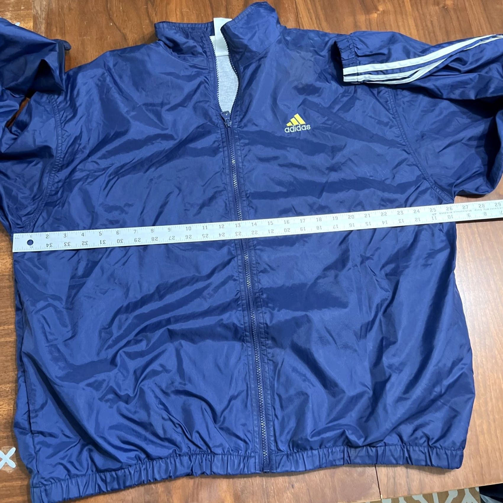 Adidas VINTAGE Adidas 3 Stripes Windbreaker Jacket Men XL Navy Blue Full Zip Lined 90s Size US XL / EU 56 / 4 - 5 Thumbnail