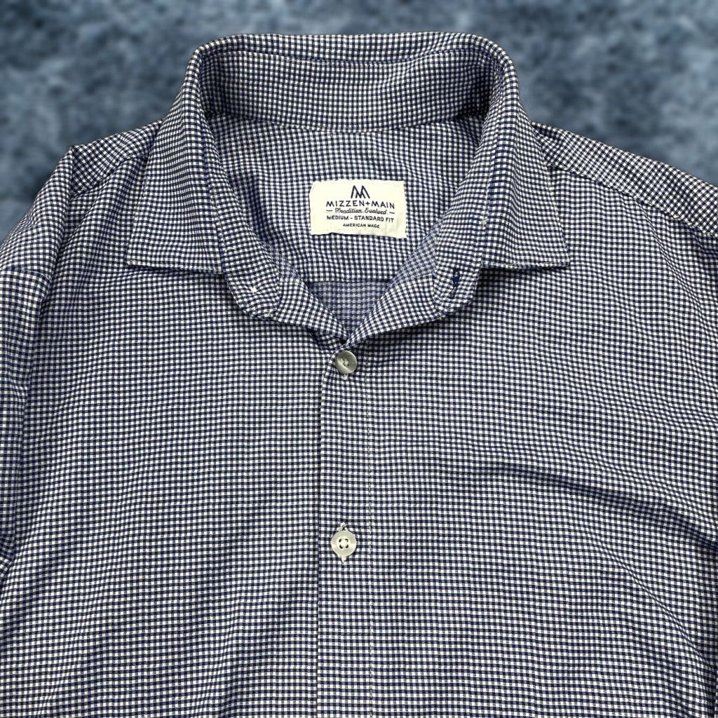 Mizzen+Main Mizzen+Main Shirt Mens M Blue Check Leeward Stretch Button-Up Casual, Business Vintage No (adjust not allowed to add new info) Size US M / EU 48-50 / 2 - 1 Thumbnail