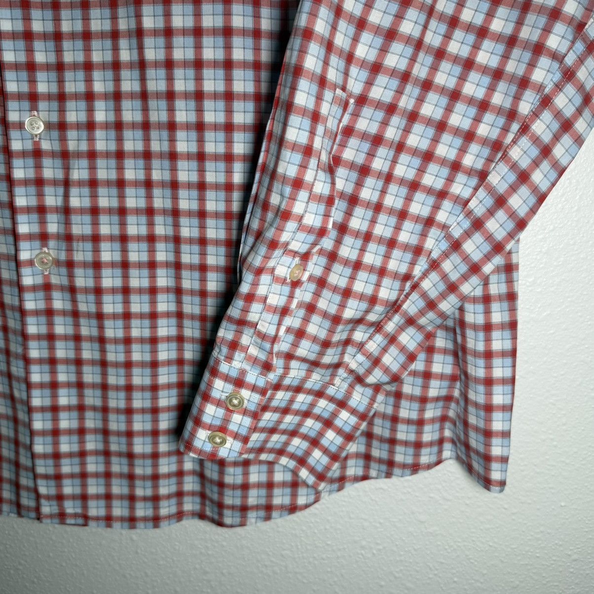 Thomas Pink Thomas Pink Slim Fit Check Button Down Shirt 17 43cm Red Size US XL / EU 56 / 4 - 5 Thumbnail