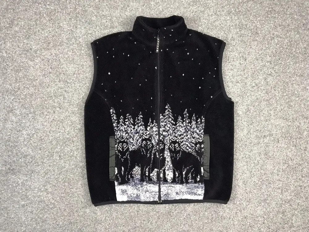 Japanese Brand Vintage Supreme style Wolf print fleece vest zip jacket Size US S / EU 44-46 / 1 - 1 Thumbnail