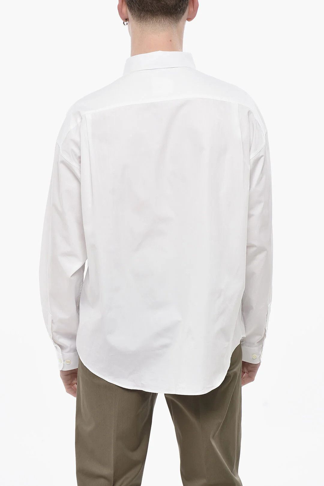 Givenchy og1mm0326 Cotton Poplin Button-Down Shirt in White Size US M / EU 48-50 / 2 - 2 Thumbnail
