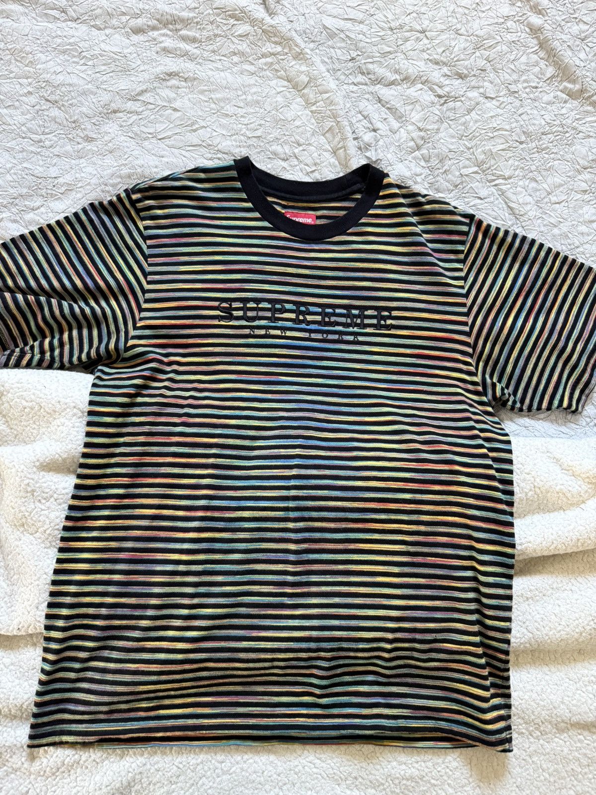 Supreme Supreme Multi Stripe Tee Black Medium SS18 Size US M / EU 48-50 / 2 - 1 Thumbnail