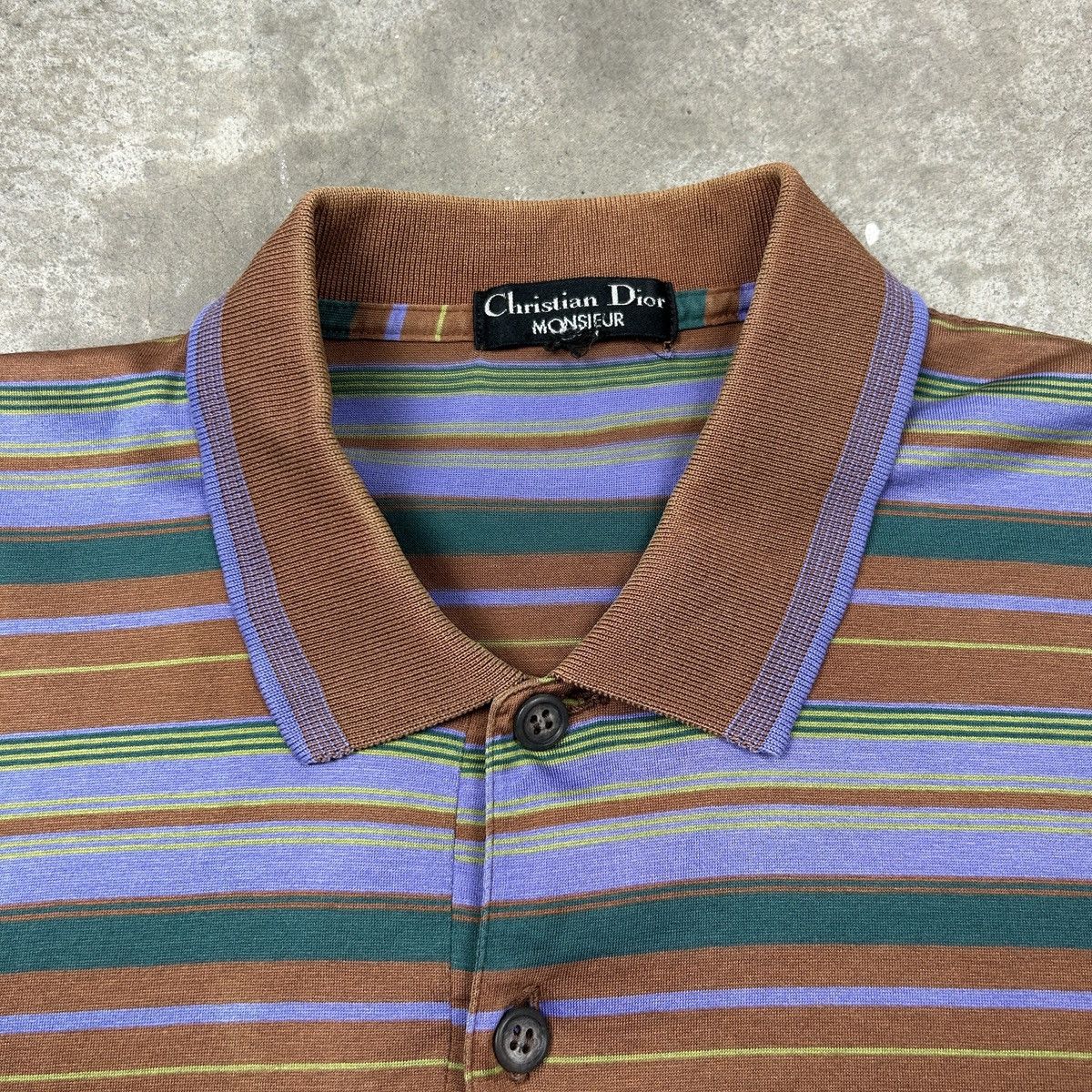 Christian Dior Monsieur × Vintage 1990s Christian Dior Monsieur - Striped Polo Size US L / EU 52-54 / 3 - 10 Thumbnail