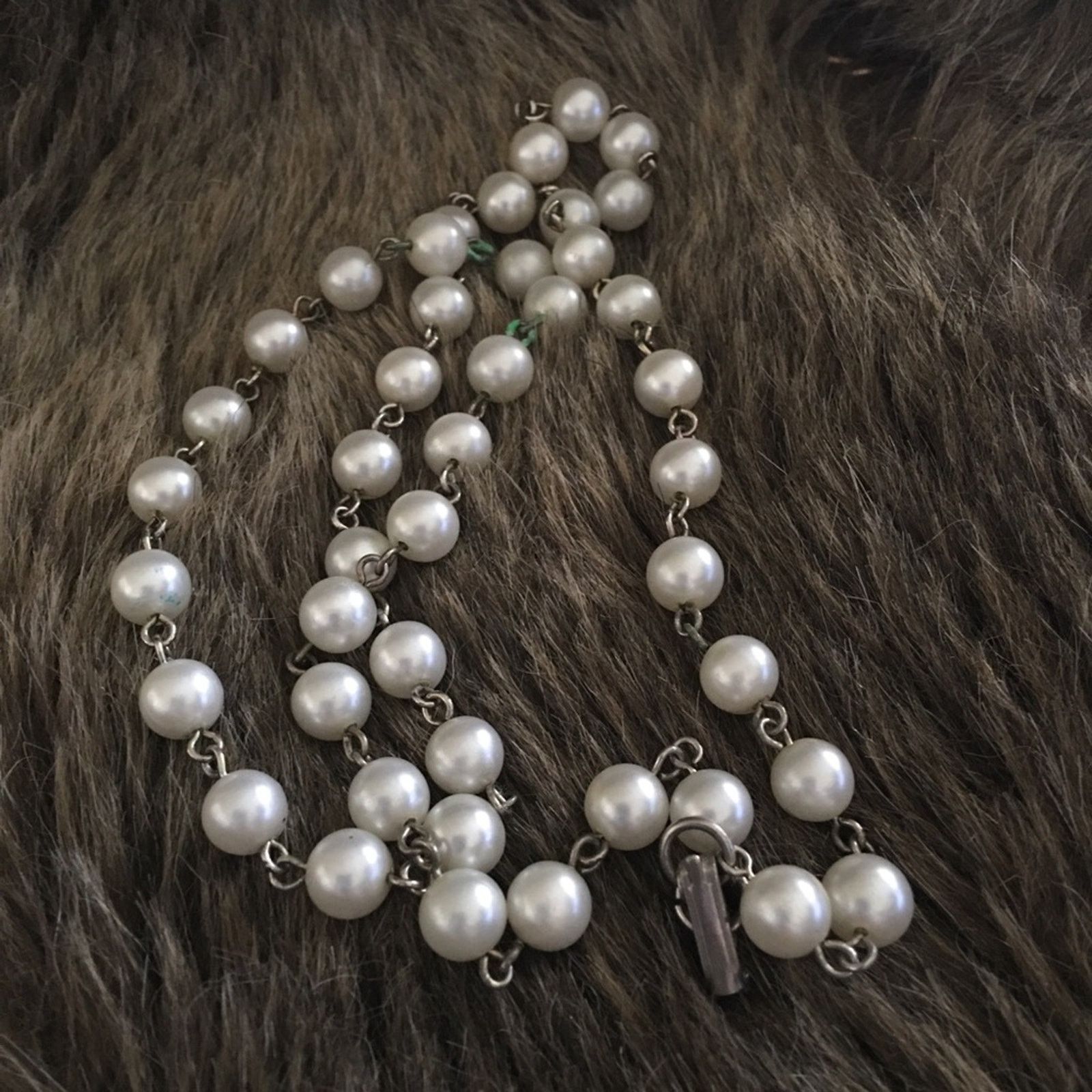 Vintage Vintage 70s faux pearl chain necklace Size ONE SIZE - 6 Thumbnail