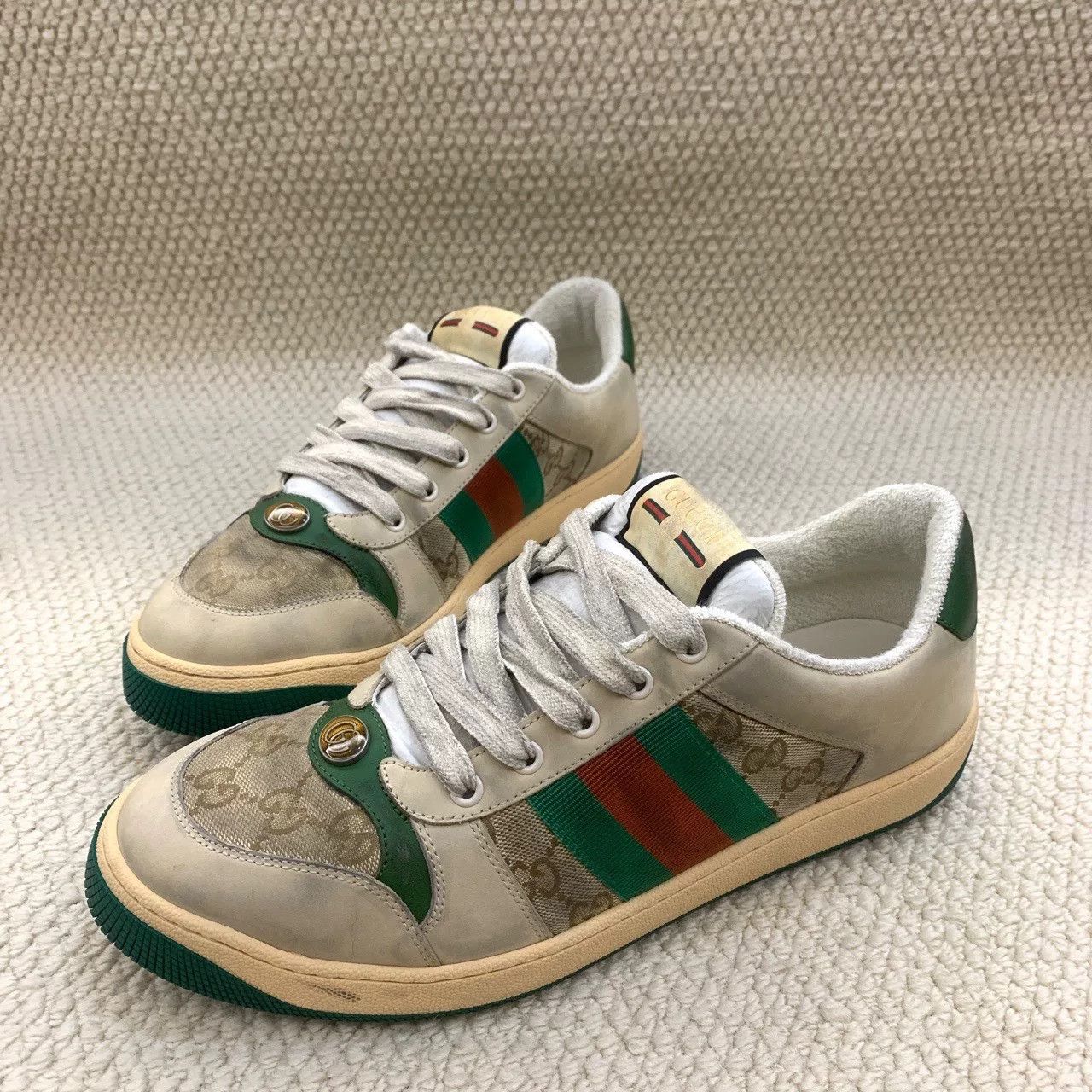 Gucci gucci screener canvas sneakers in green Size US 9 / EU 42 - 1 Thumbnail