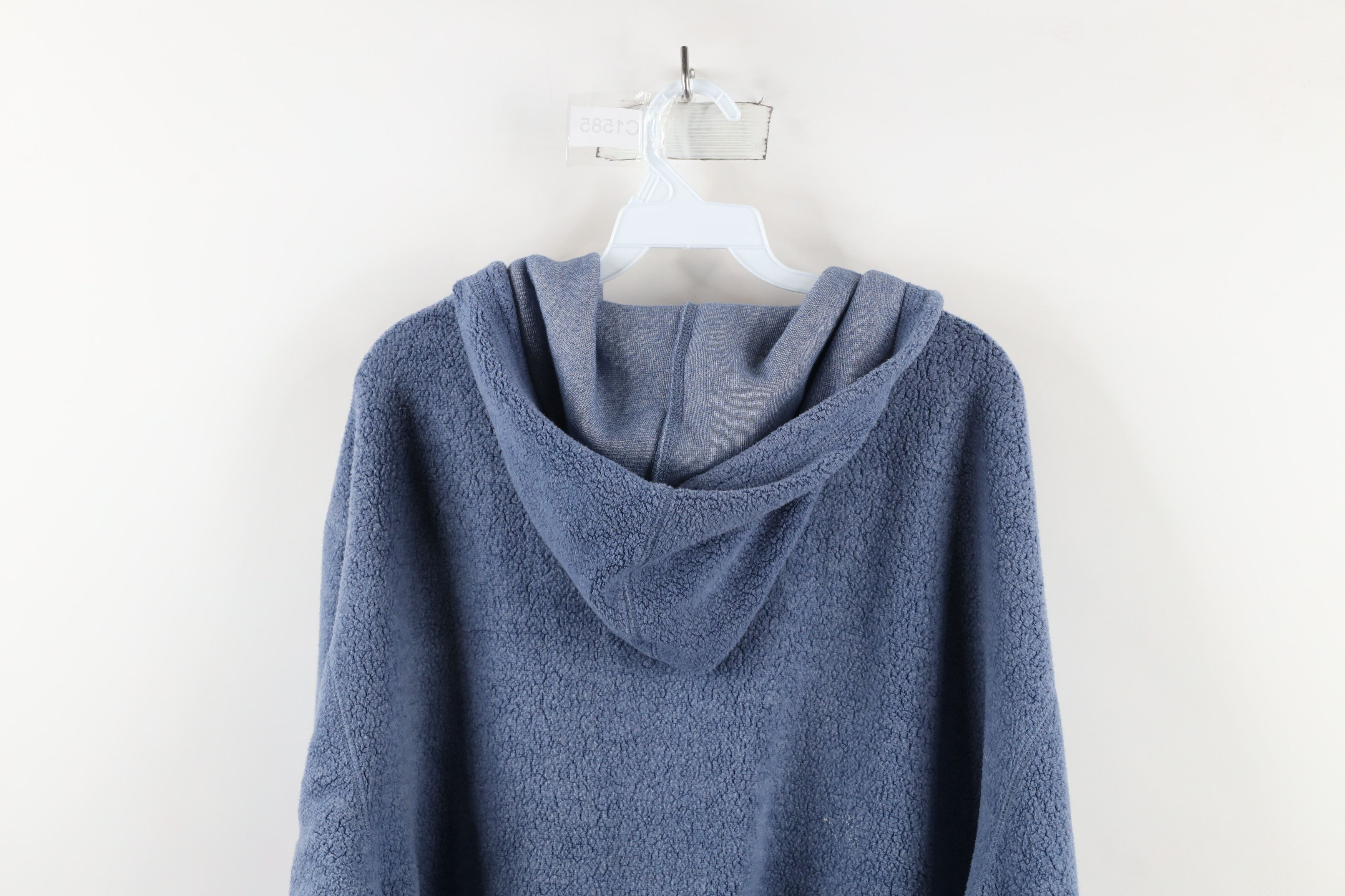 Vintage Vintage 90s Streetwear Fit Deep Pile Fleece Hoodie Blue Size US L / EU 52-54 / 3 - 10 Thumbnail