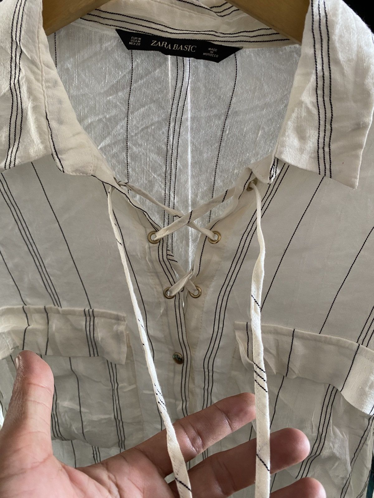 Zara Zara Besic Linen blend Striped Long Sleeve Button Down Shirt Size M / US 6-8 / IT 42-44 - 3 Thumbnail
