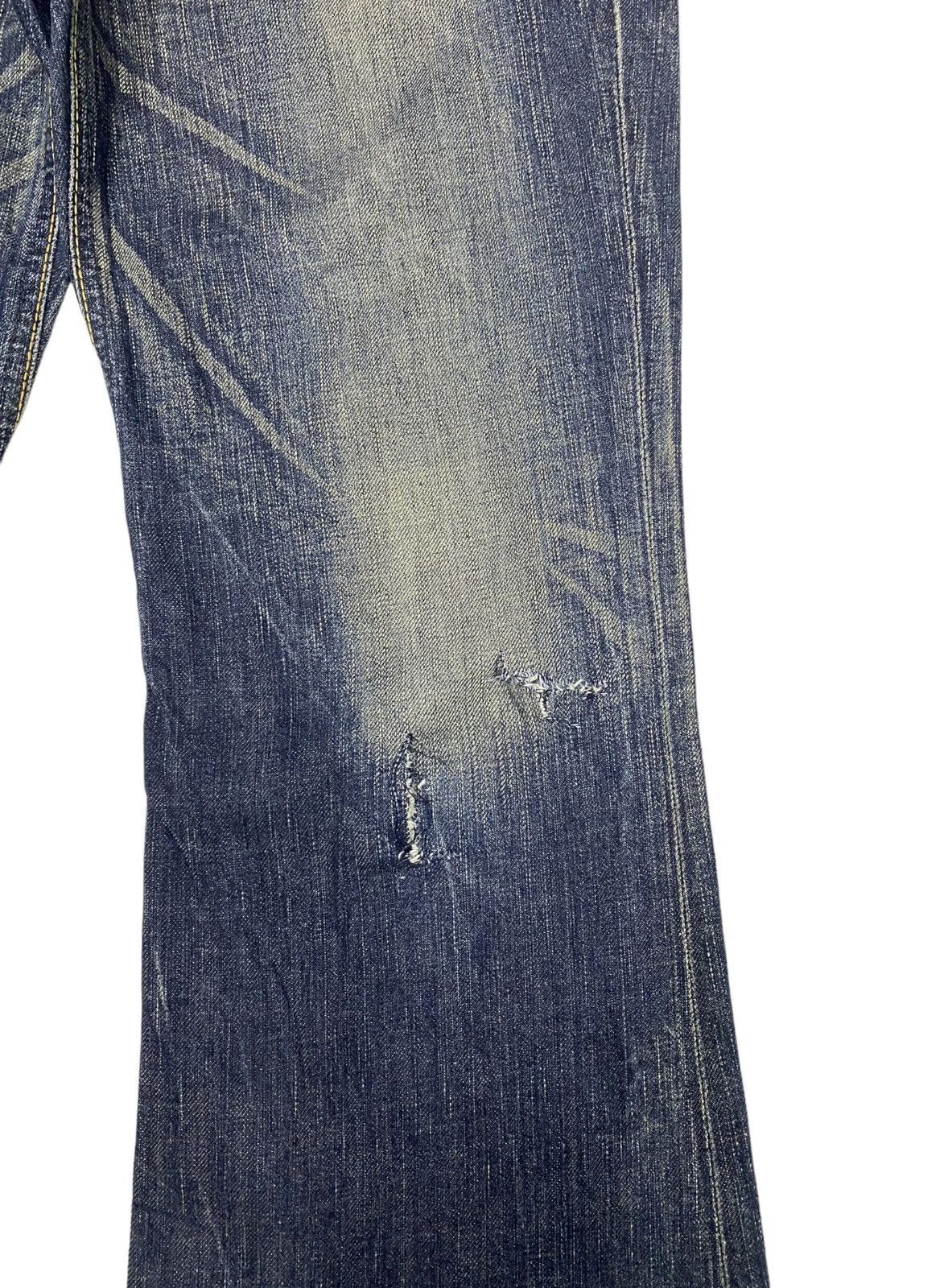 Edwin FLARED🔥EDWIN 503 BLUE TRIP DISTRESSED FLARE DENIM JEANS Size US 31 - 7 Thumbnail