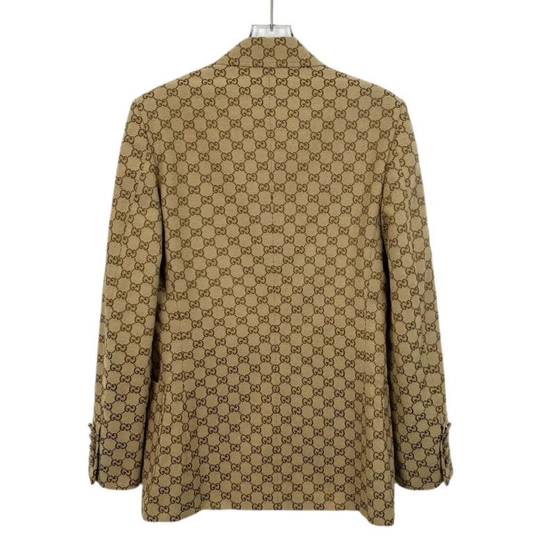 Gucci Gucci Brown logo printed full-printed cotton suit jacket 25 Size US S / EU 44-46 / 1 - 2 Thumbnail