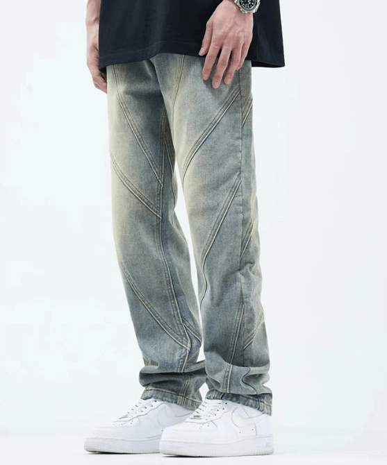 Japanese Brand × Jean High street washed distressed straight loose casual jeans Size US 32 / EU 48 - 2 Thumbnail