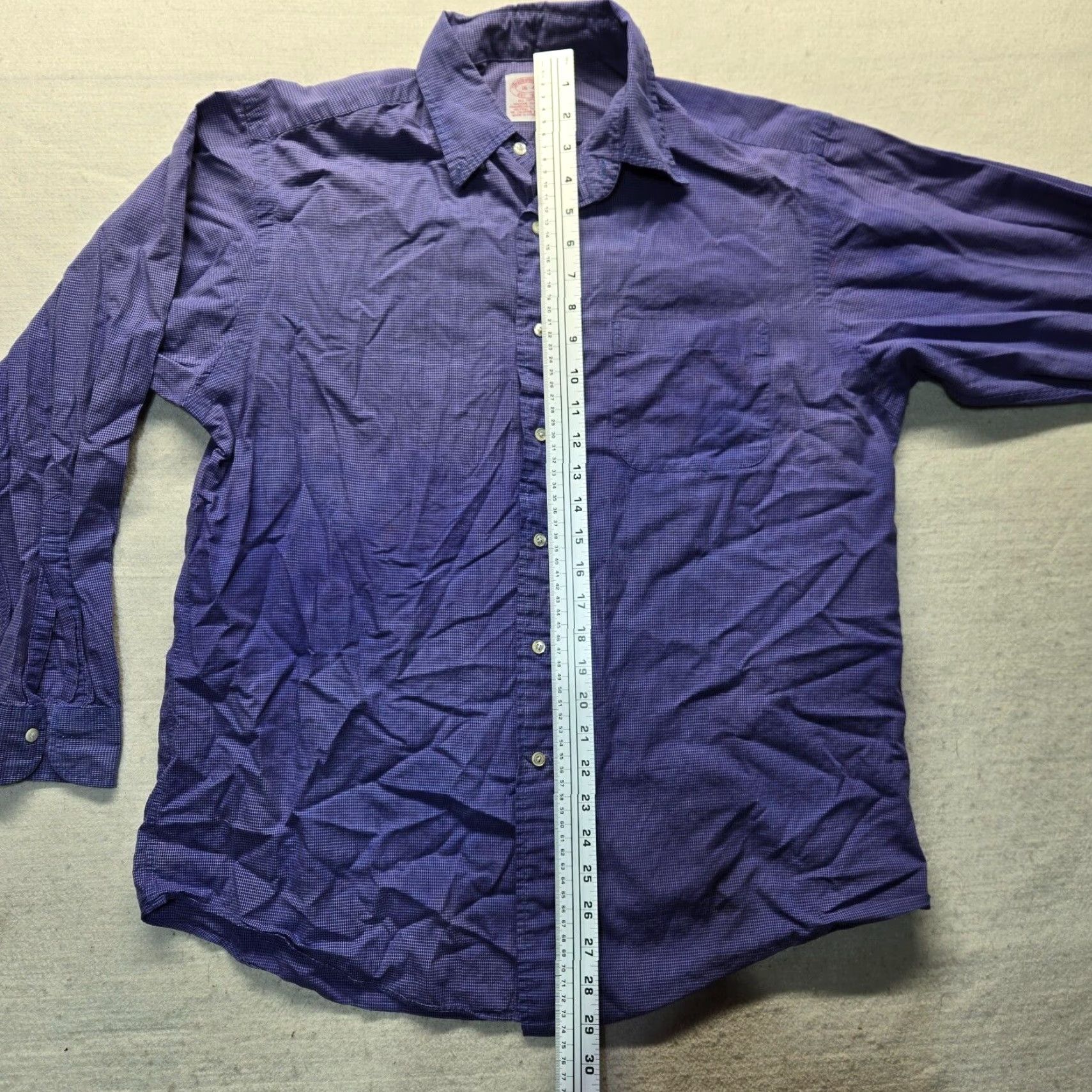 Brooks Brothers Brooks Brothers Button-Up Dress Shirt Solid Blue Long Sleeve Cotton Adult Men's Size 16 Non-Iron Size 42R - 5 Thumbnail