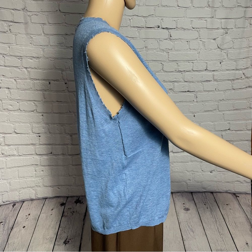Autumn Cashmere NWT New Cotton By Autumn Cashmere Sleeveless Blue Top Size Size M / US 6-8 / IT 42-44 - 3 Thumbnail