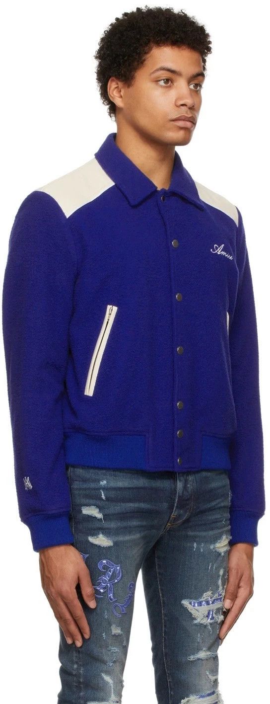Amiri Amiri Western varsity leather trimmed jacket Size US L / EU 52-54 / 3 - 8 Thumbnail