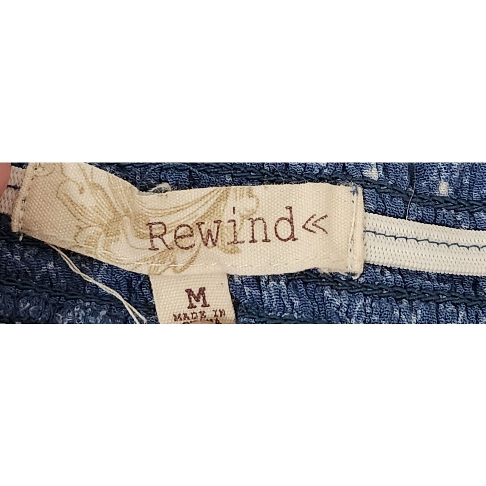 Other Rewind Blue White Floral Print Romper Medium Lightweight Size 30" / US 8 / IT 44 - 4 Thumbnail