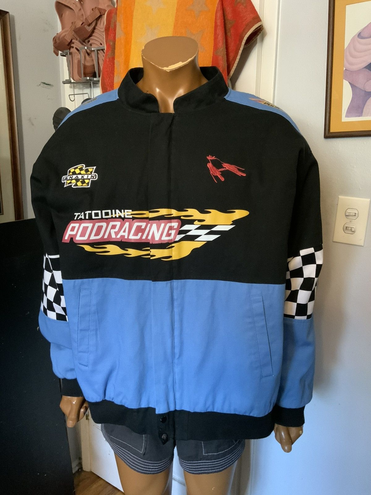 Star Wars Star Wars Pod Racing BoxLunch Anakin Checkered Bomber Jacket Size US XXL / EU 58 / 5 - 13 Thumbnail