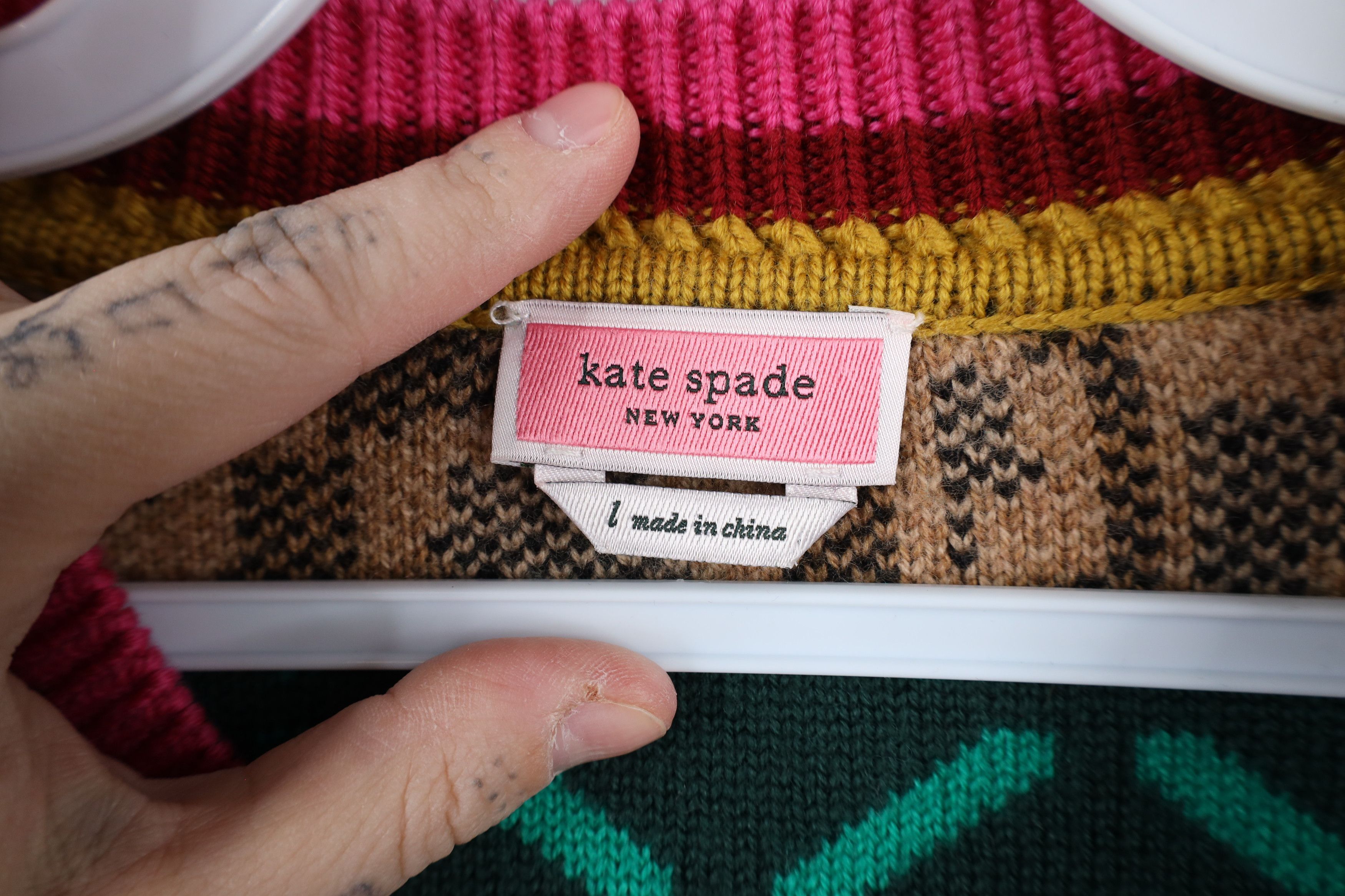 Kate Spade × Vintage Kate Spade Mohair Blend Knit Intarsia Flower Heart Sweater Size L / US 10 / IT 46 - 7 Thumbnail
