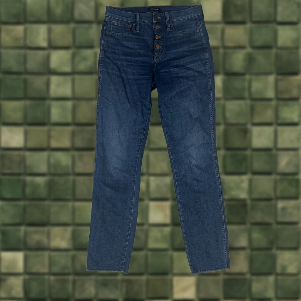 J.Crew J.Crew Vintage Straight Jeans Women's 26T Blue Denim 30In Inseam Tall Stretch Easy Care Pockets Distressed No Size 26" / US 2 / IT 38 - 1 Thumbnail