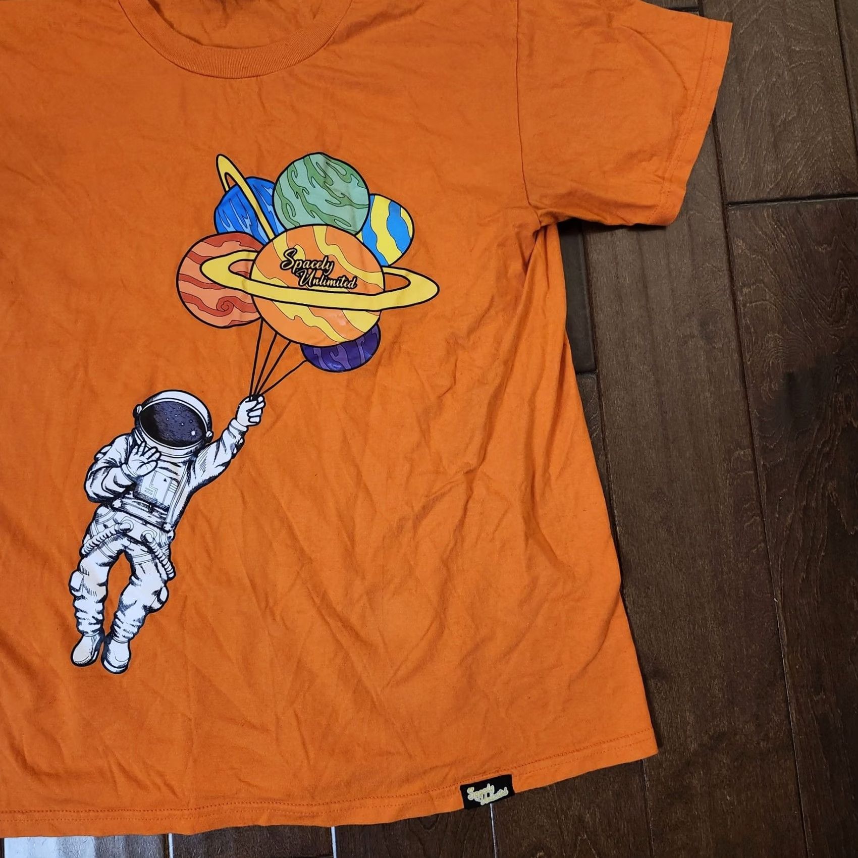 Vintage Spacely Unlimited Men's T-Shirt - Orange, L, Cotton, Short Sleeve, Solid, Space Theme, Regular Fit Size US L / EU 52-54 / 3 - 5 Thumbnail