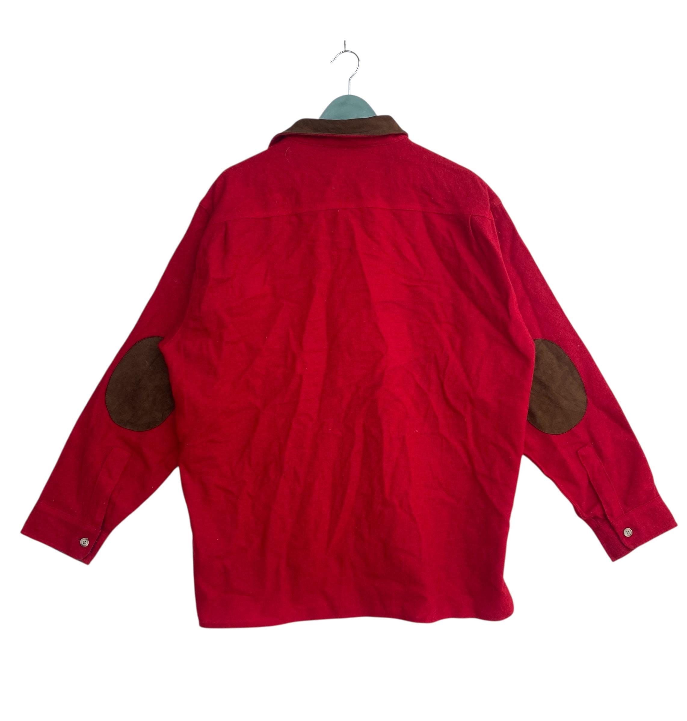 Vintage × Woolrich Woolen Mills Vtg 70s Woolrich leather part single pocket work shirts Size US L / EU 52-54 / 3 - 3 Thumbnail