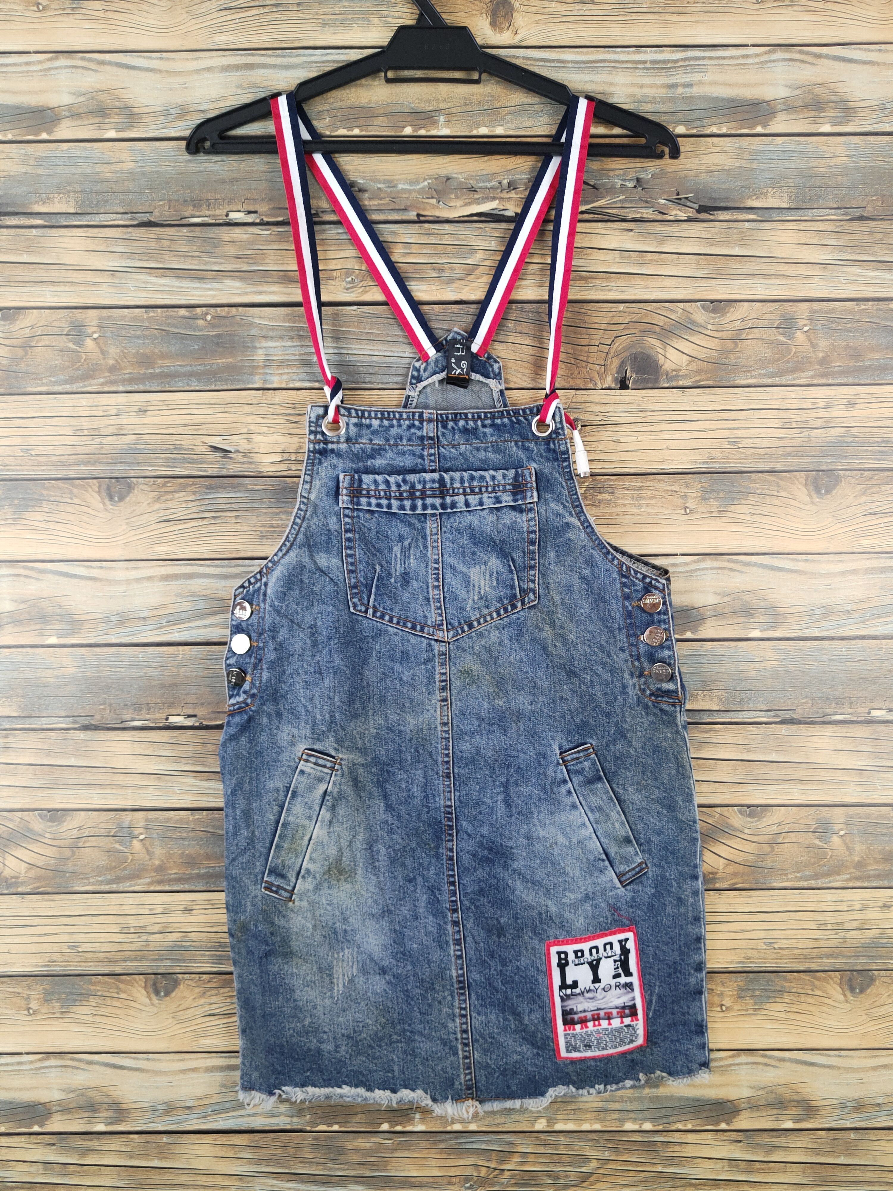 Japanese Brand × Vintage Avant Garde Fashion by Japan Brand Blue Denim Skirt Jumpsuit Size 31" - 1 Thumbnail
