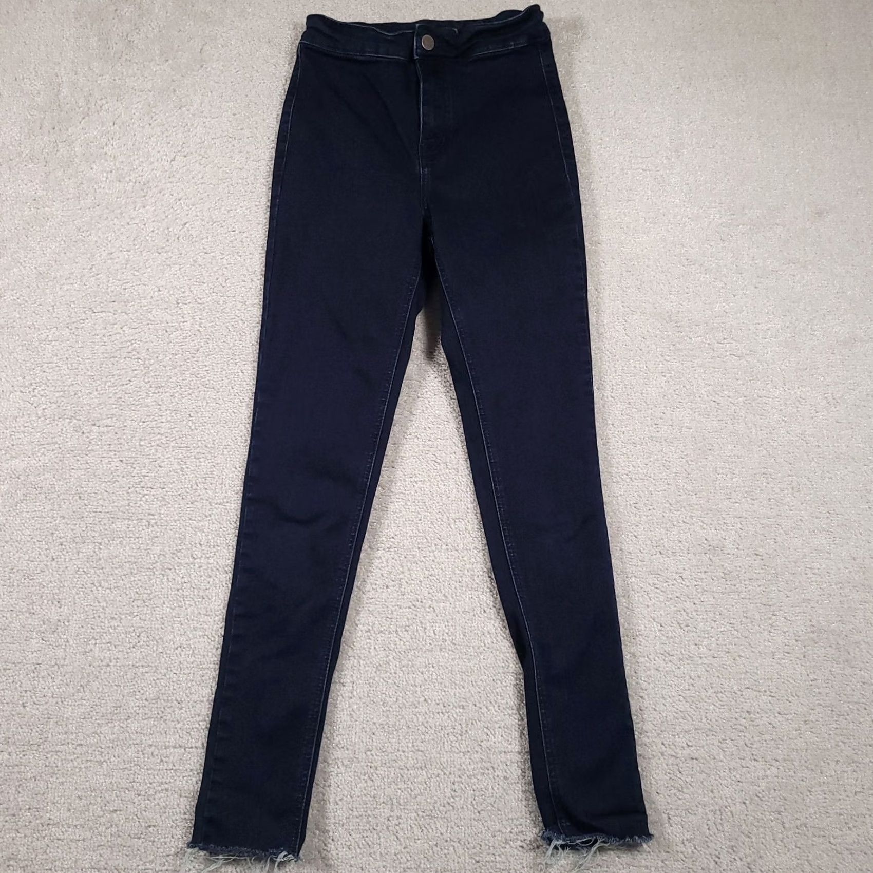 Vintage KanCan Jeans Womens 23 Dark Wash Skinny High Rise Raw Hem Stretch Denim Pants Size 40" / US 18 - 2 Thumbnail