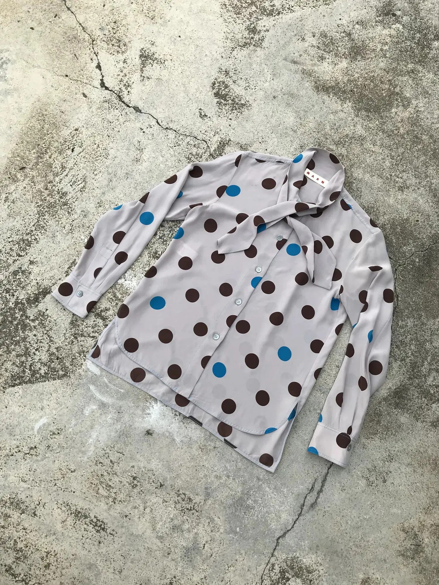 Marni Vintage Marni Flaminia Polka Dot Bow Shirt Size US M / EU 48-50 / 2 - 16 Thumbnail