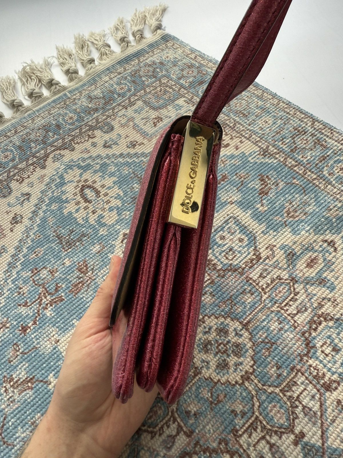 Dolce & Gabbana Archive 2000s Dolce & Gabbana Glitter Leather Small Hand Bag Size ONE SIZE - 18 Thumbnail