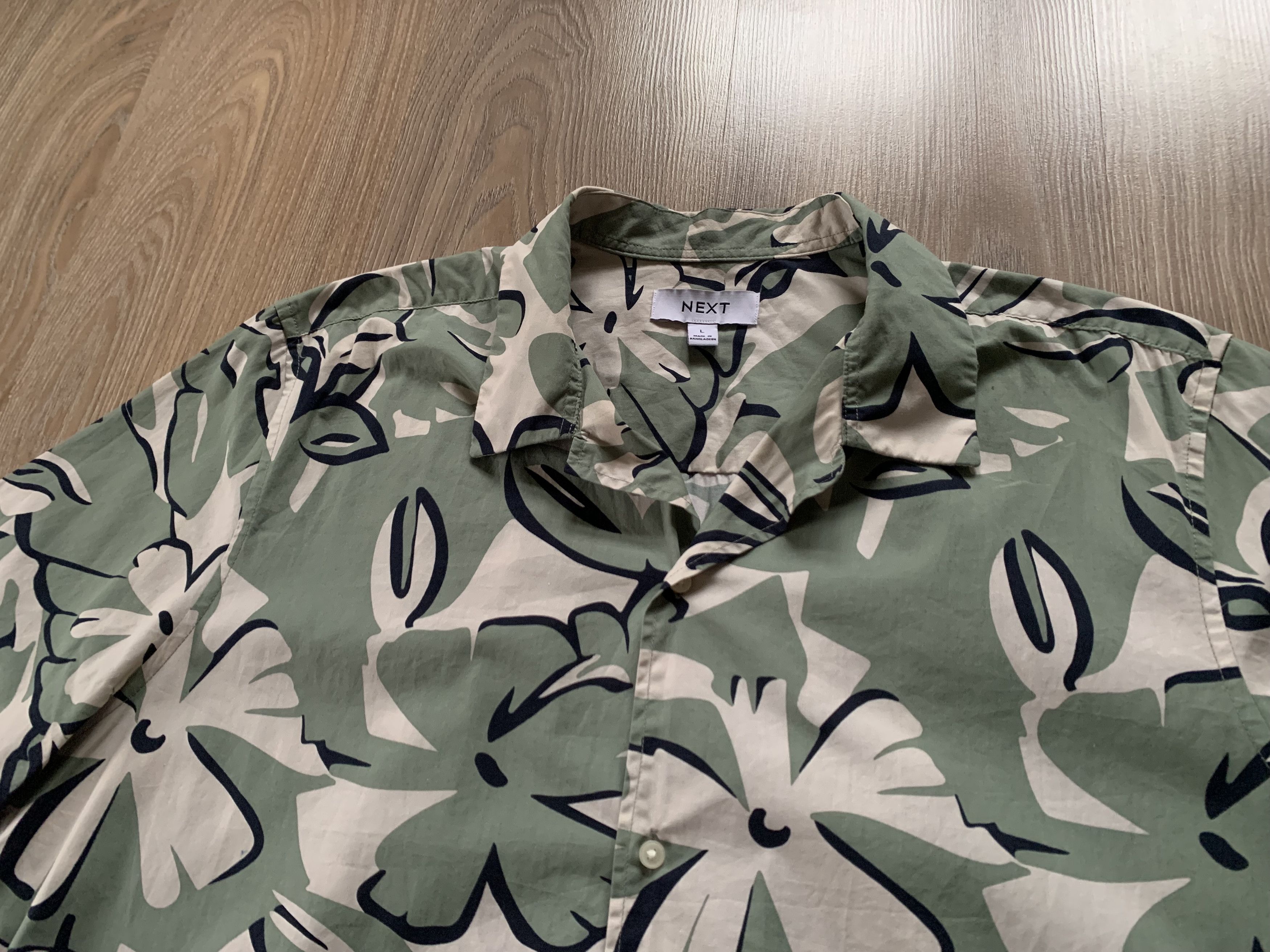 NEXT Next Green Hawaiian Shirt Size US L / EU 52-54 / 3 - 4 Thumbnail