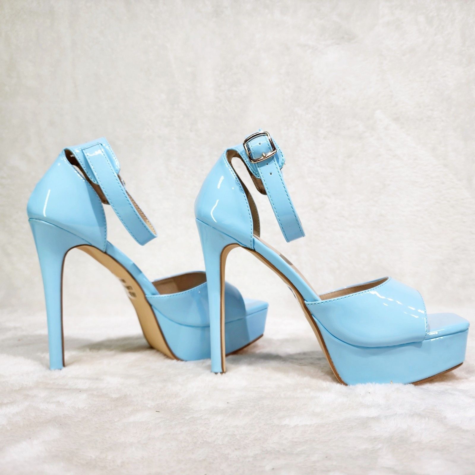 Other Jessica Baby Blue Patent Platform Stiletto High Heels Shoes Size US 8 / IT 38 - 1 Thumbnail
