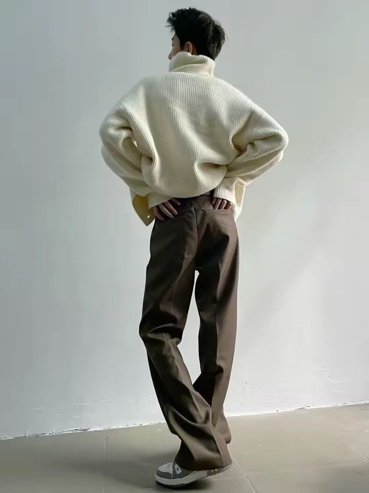 Other Knitted Turtleneck Streetwear Loose Lazy Cardigan Sweater Size US M / EU 48-50 / 2 - 4 Thumbnail